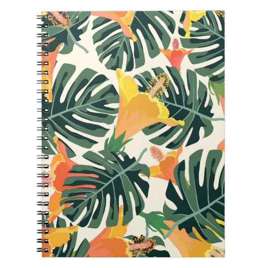 Carnet Motif tropical. Texture textile colorée. exotique (Devant)
