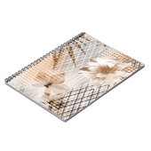 Carnet Motif tropicale grise, beige. (Côté gauche)