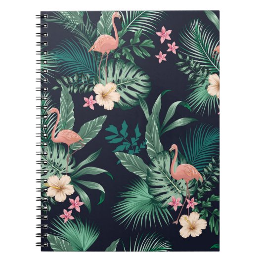 Carnet motif tropicale transparente avec feuillage luxuri (Devant)