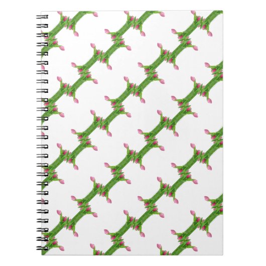 Carnet Motif tulipe rose (Devant)