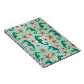 Carnet Motif turquoise 2 d'hippocampe (Côté Droit)