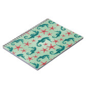 Carnet Motif turquoise 2 d'hippocampe (Côté gauche)