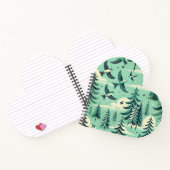 Carnet Motif turquoise de la forêt verte et des oiseaux (Intérieur)