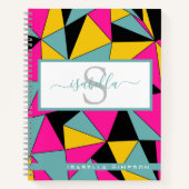 Carnet Motif Turquoise de script monogramme (Devant)