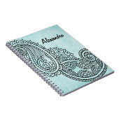 Carnet Motif Turquoise Mehndi (Côté Droit)