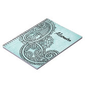 Carnet Motif Turquoise Mehndi (Côté gauche)