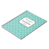 Carnet Motif turquoise wedding planner (Côté gauche)