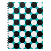 Carnet Motif vectoriel mignon noir et blanc points (Devant)