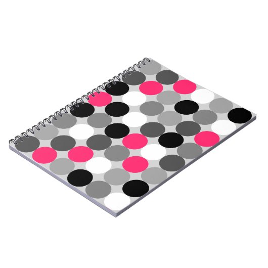 Carnet Motif vectoriel points rose et blanc (Côté gauche)