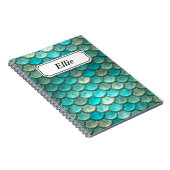 Carnet Motif vert de menthe d'échelles de poissons de (Côté Droit)