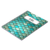 Carnet Motif vert de menthe d'échelles de poissons de (Côté gauche)