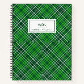 Carnet Motif vert foncé et vert forêt (Devant)