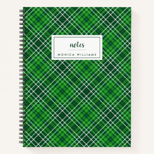 Carnet Motif vert foncé et vert forêt (Devant)