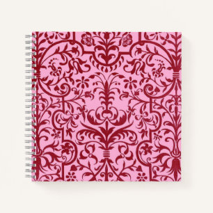 Carnet Motif victorien rose