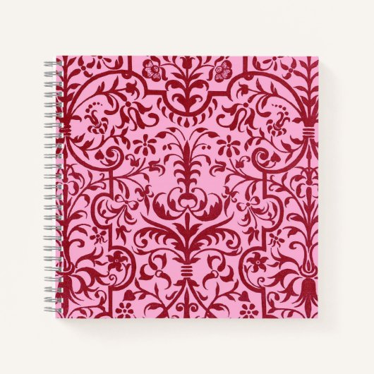 Carnet Motif victorien rose (Devant)