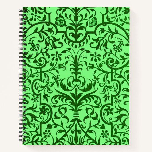 Carnet Motif victorien vert (Devant)