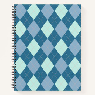 Carnet Motif vintage Argyle bleu