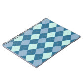Carnet Motif vintage Argyle bleu (Côté gauche)
