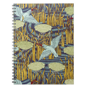 Carnet Motif vintage Art nouveau oiseau et marais de la n