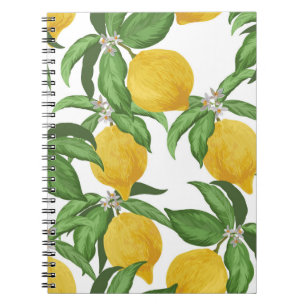 Carnet Motif vintage au citron sans soudure. Retour de fr