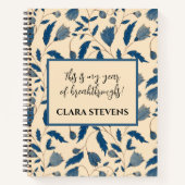 Carnet Motif Vintage chic inspiré bleu floral (Devant)