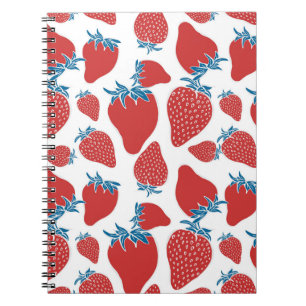 Carnet Motif Vintage de fraise à main