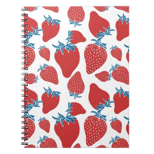 Carnet Motif Vintage de fraise à main (Devant)