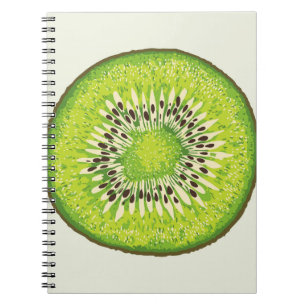 Carnet motif vintage en tranche kiwi.