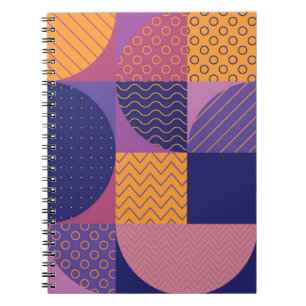 Carnet Motif Vintage géométrique multicolore Abstrait