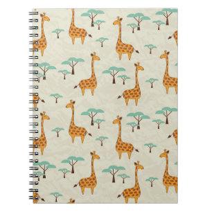 Carnet Motif vintage Giraffe.