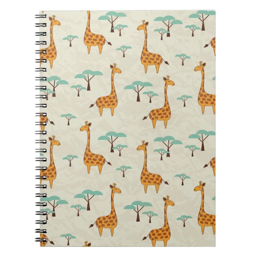 Carnet Motif vintage Giraffe. (Devant)