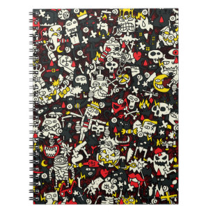 Carnet Motif Vintage Halloween Mini Doodle