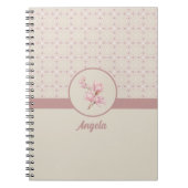 Carnet Motif vintage Magnolia Beige Ephemera (Devant)
