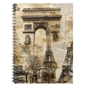 Carnet Motif Vintage Paris – Monuments de la Tour Eiffel