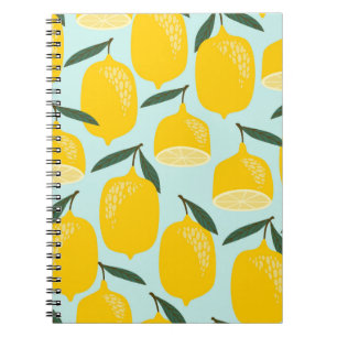 Carnet Motif vintage sans couture avec des citrons. Main