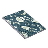 Carnet Motif vintage sans soudure à main. Planètes (Côté Droit)