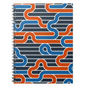 Carnet Motif vintage sans soudure avec lignes torsadées,