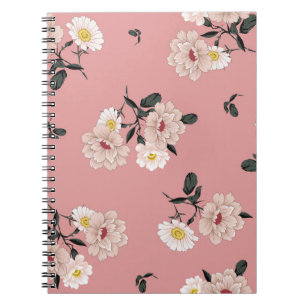 Carnet motif vintage sans soudure sur arrière - plan rose