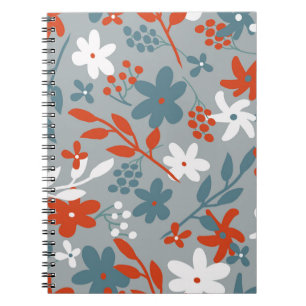 Carnet Motif vintage simple. Arrière - plan gris, orange,