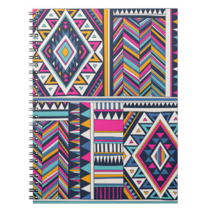 Carnet motif vintage tribal de couleur rétro sans couture