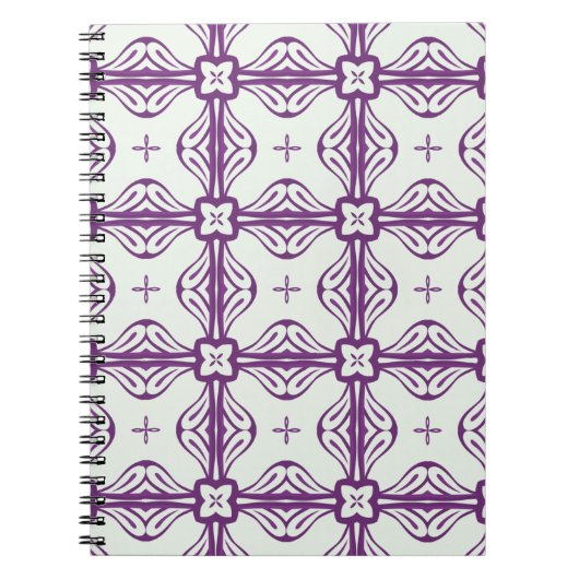 Carnet Motif violet et blanc sans fil (Devant)