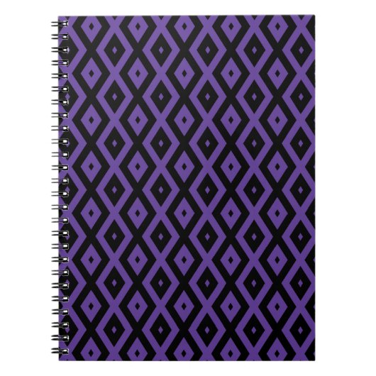Carnet Motif violet et diamant noir (Devant)