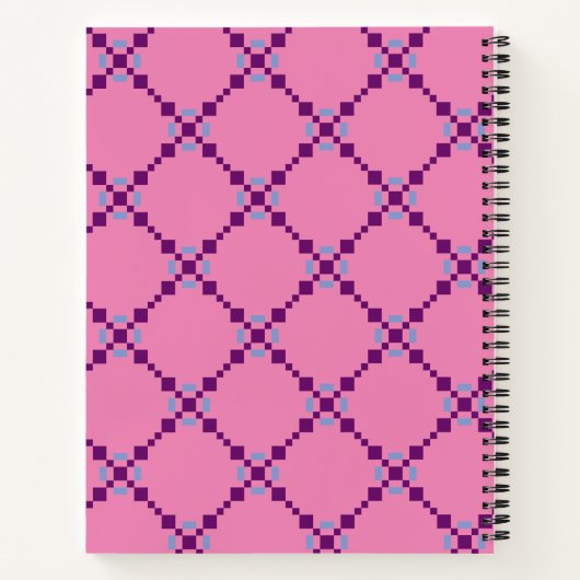 Carnet Motif violet pipelé (Dos)
