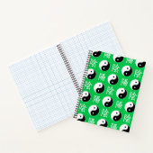 Carnet Motif Yinyang chinois sur fond vert (Intérieur)