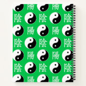 Carnet Motif Yinyang chinois sur fond vert (Dos)