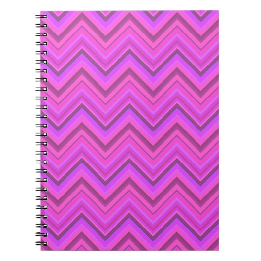 Carnet Motif zigzag à rayures roses (Devant)