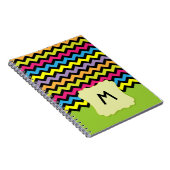 Carnet Motif Zigzag Coloré Ajouter Nom (Côté Droit)