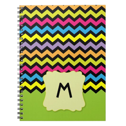 Carnet Motif Zigzag Coloré Ajouter Nom (Devant)