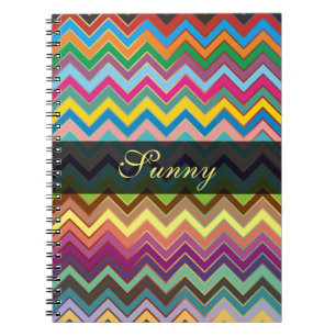 Carnet Motif ZIGZAG - couleur + votre texte