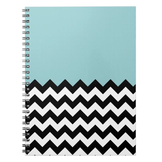 Carnet Motif Zigzag noir et blanc, Chevron, Bleu (Devant)
